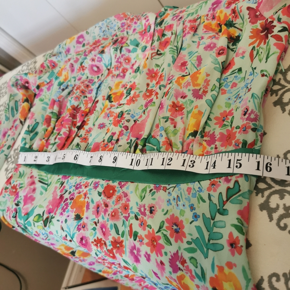 Modcloth Vibrant Floral Midi Dress with Green Details - Picture 6 of 8